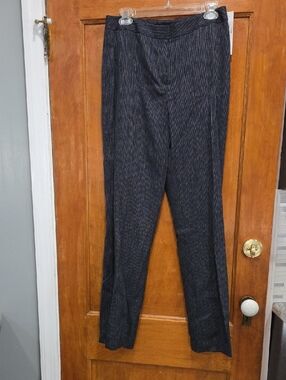 Lafayette 148 New York Navy Pinstripe Dress Pants